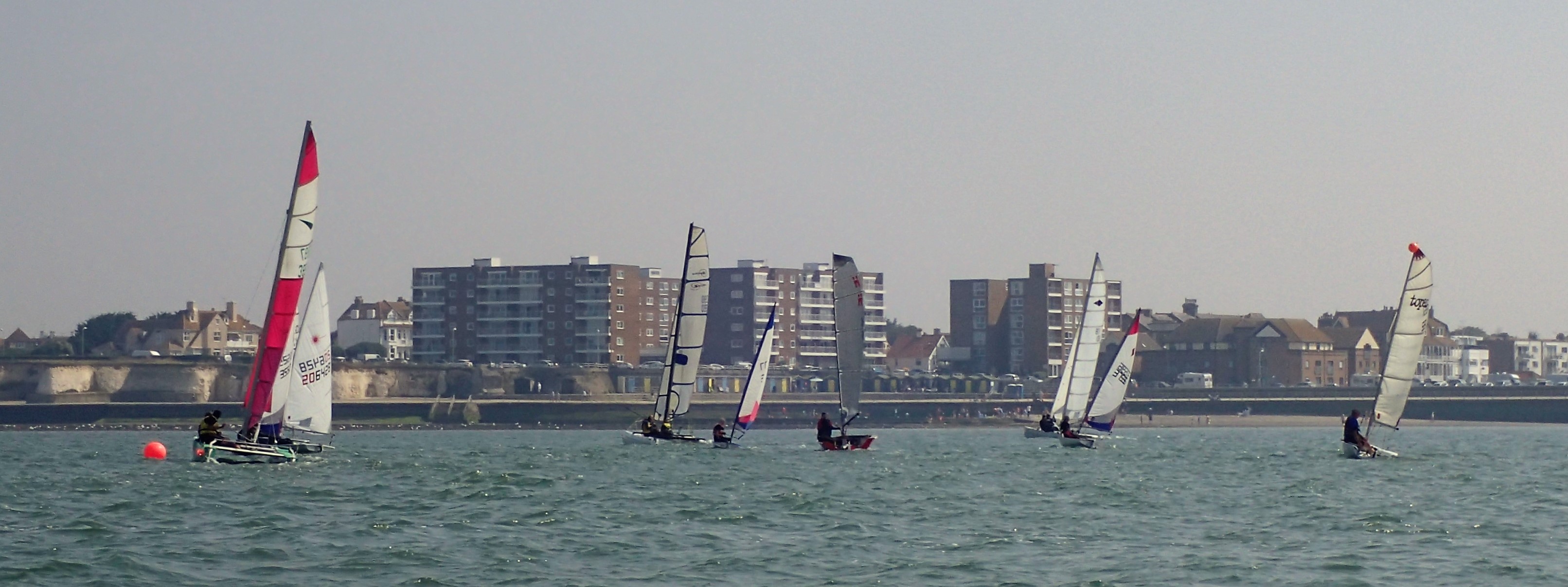 Sailing boats at race day start